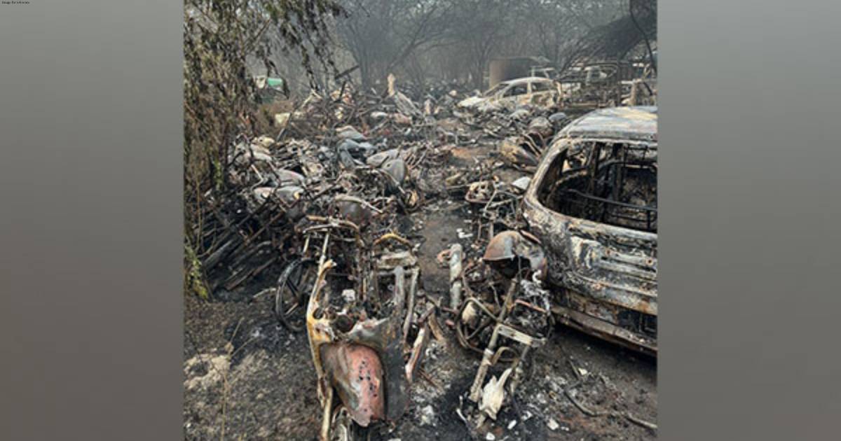 Over 400 vehicles damaged after fire breaks out at Delhi police training school in Wazirabad